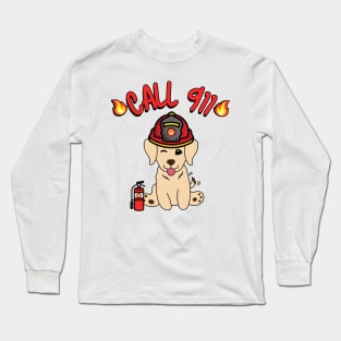 Firefighter Golden Retriever Long Sleeve T-Shirt